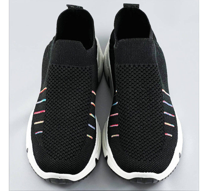 Čierna dámska športová obuv s farebnými vložkami (YM-168-1)