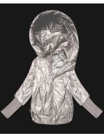 Dámska tenká bunda s pletenými rebrovanými manžetami Goodlookin light beige (B8575-9)