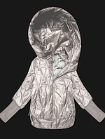 Dámska tenká bunda s pletenými rebrovanými manžetami Goodlookin light beige (B8575-9)