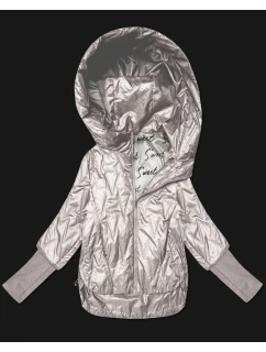 Dámska tenká bunda s pletenými rebrovanými manžetami Goodlookin light beige (B8575-9)