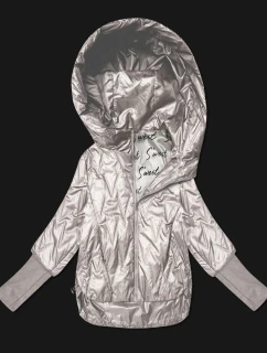 Cienka kurtka damska z dzianinowymi ściągaczami Goodlookin jasny beżowy (B8575-9)