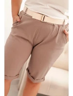 Dámské bavlněné šortky Plus Size s páskem fango