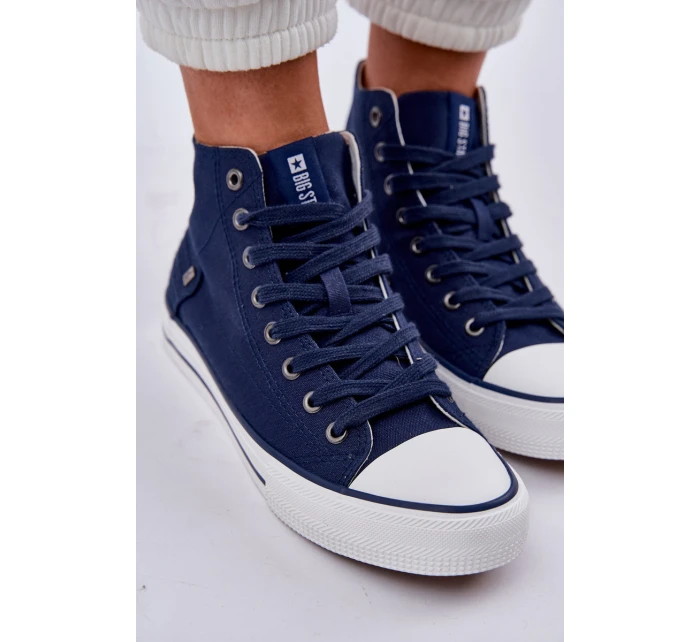 Dámské Vysoké Tenisky Big Star model 21683856 Tmavě Modré - Big Star Shoes