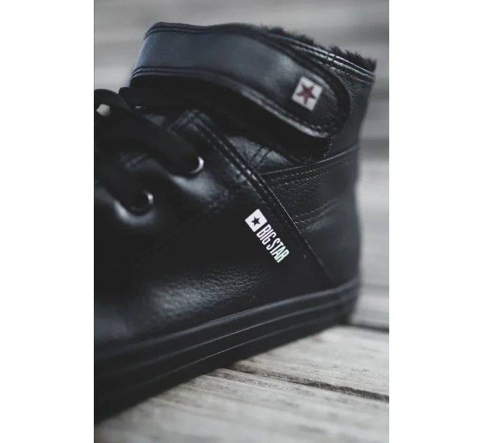 Pánske zateplené tenisky na vysokom podpätku Big Star - čierne Pánske zateplené tenisky na vysokom podpätku Big Star - čierne