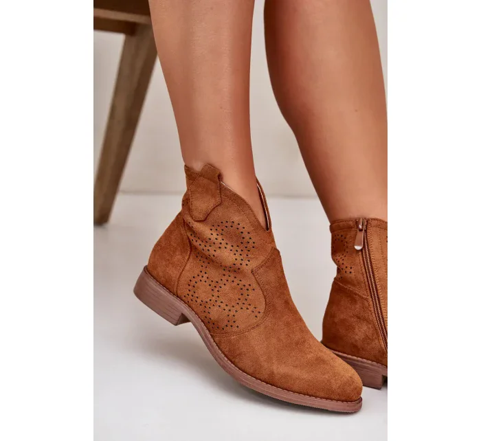 Dámske členkové topánky Acorn Flat Heeled Camel S.Barski Dámske členkové topánky Acorn Flat Heeled Camel S.Barski