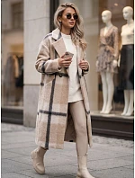 Płaszcz damski dwurzędowy z w beżowy model 22554640 - FashionStreet Płaszcz damski dwurzędowy z w beżowy model 22554640 - FashionStreet