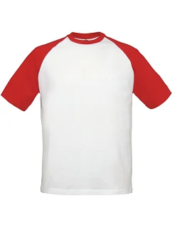 B&C Base-Ball Raglánové tričko s kontrastnými prvkami 01.0020 biele/červené