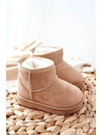 Dětské Teplé Sněhule Semišové béžové model 21598049 - Boto Dětské Teplé Sněhule Semišové béžové model 21598049 - Boto