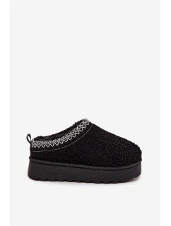 Śniegowce Dziecięce Młodzieżowe Z Futerkiem Typu Baranek Czarne Selathiel