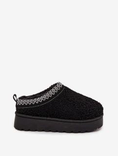 Śniegowce Dziecięce Młodzieżowe Z Futerkiem Typu Baranek Czarne Selathiel