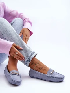 Dámske klasické semišové mokasíny modré Corinell