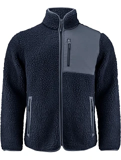 James Harvest Kingsley Fleece Men Pánska fleecová bunda Sherpa „Two-Tone“ 62.1500 námornícka modrá
