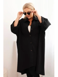 Dámská plus size model 21268079 Punto s bavlnou a knoflíky černá - K-Fashion