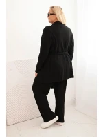 Dámsky 3-dielny čierny set Plus Size