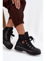 Ocieplane Trapery Damskie Na Platformie Czarne Zaraine Ocieplane Trapery Damskie Na Platformie Czarne Zaraine