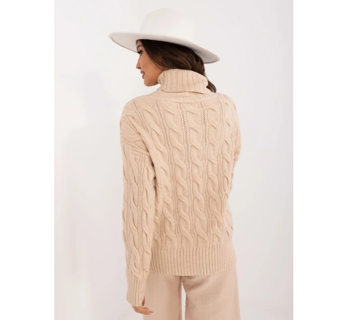 Sweter AT SW model 20459125 beżowy - FPrice Sweter AT SW model 20459125 beżowy - FPrice