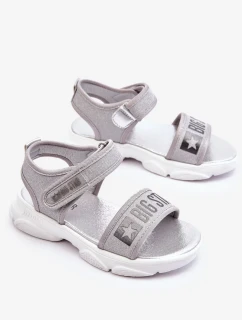Dětské sandály na suchý zip Big Star LL374194 stříbrne