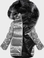 Obojstranná oversize bunda v sivej a čiernej farbe (h-1088-61)