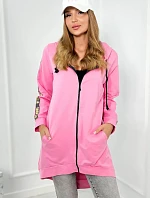 Mikina so zipsom na chrbte svetlo ružová