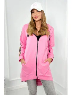 Mikina so zipsom na chrbte svetlo ružová