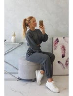 Zateplená súprava s krátkou mikinou grafitová