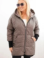 Dámske Plus veľkosť zimná bunda prešívané s kapucňou Fango