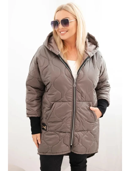 Dámská bunda Plus Size prošívaná s kapucí fango