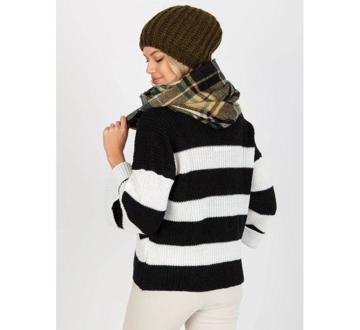 Tunelová šála AT KM model 17833745 černá a béžová - FPrice