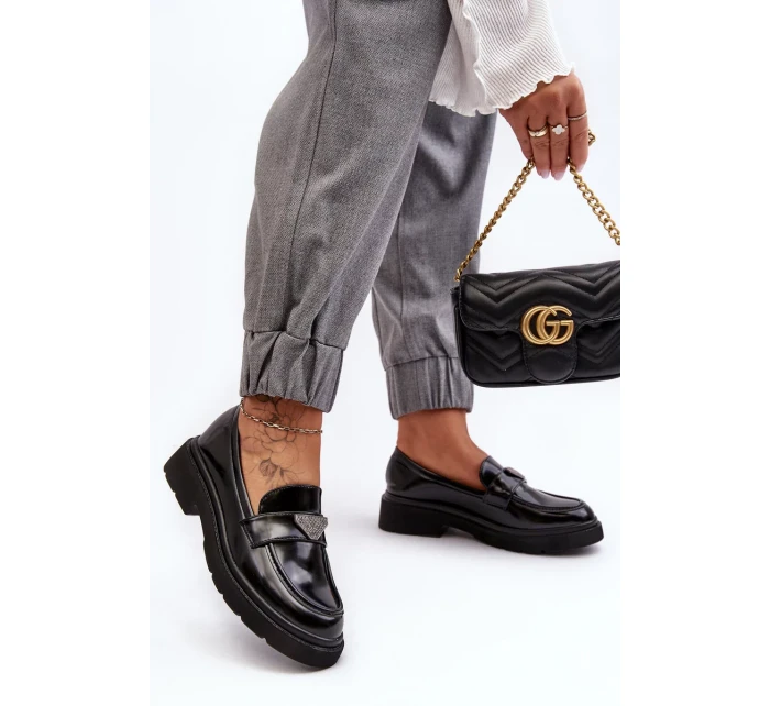 Dámské mokasíny na plochém podpatku Černá Venla Dámské mokasíny na plochém podpatku Černá Venla