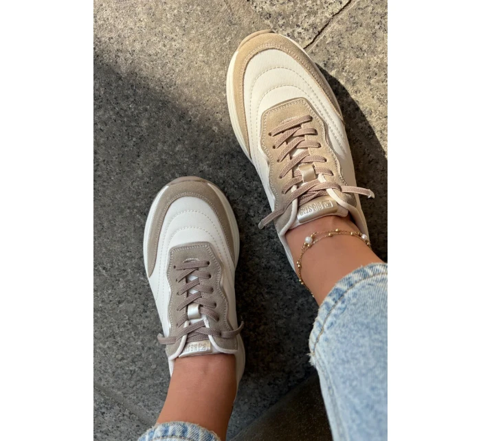 Dámske semišové tenisky na platforme Big Star HI-POLY SYSTEM - béžové Dámske semišové tenisky na platforme Big Star HI-POLY SYSTEM - béžové