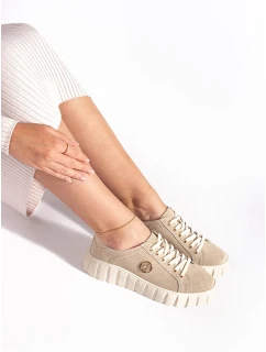 Štýlové dámske hnedé topánky na platforme