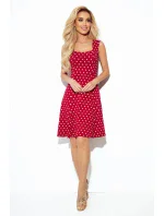 241-2 STELLA Šaty so skladaným výstrihom - bordové s prúžkami