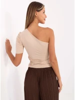 Dámske béžové tričko na jedno rameno (190101)