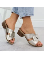 Dámske zlaté kožené žabky Remonte R8759-90 Dámske zlaté kožené žabky Remonte R8759-90