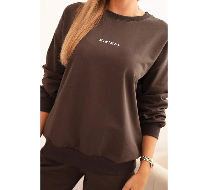 Dámska bavlnená súprava s potlačou Minimal brown Dámska bavlnená súprava s potlačou Minimal brown