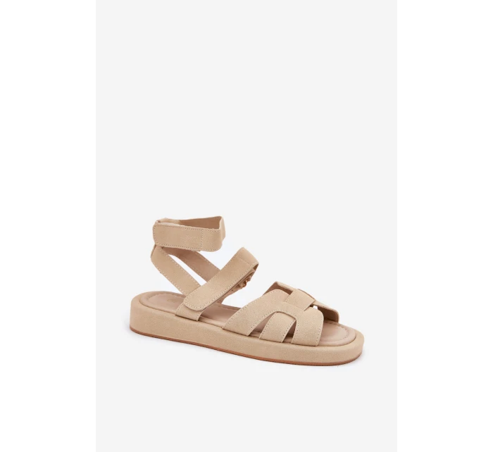 Sandały Damskie Z Rzepami Beżowe Uvissa Sandały Damskie Z Rzepami Beżowe Uvissa