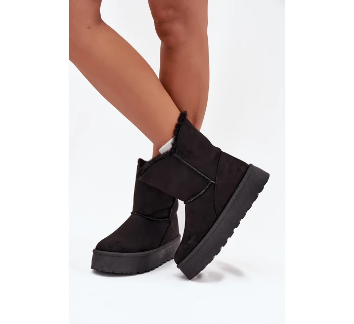 Dámské Sněhule Na Platformě S Kožíškem Černé model 21706845 - Boto Dámské Sněhule Na Platformě S Kožíškem Černé model 21706845 - Boto