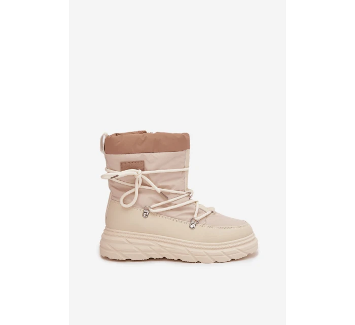 Dámské zimní boty na zip Lee Cooper LCJ 25 44 3931 béžové Dámské zimní boty
