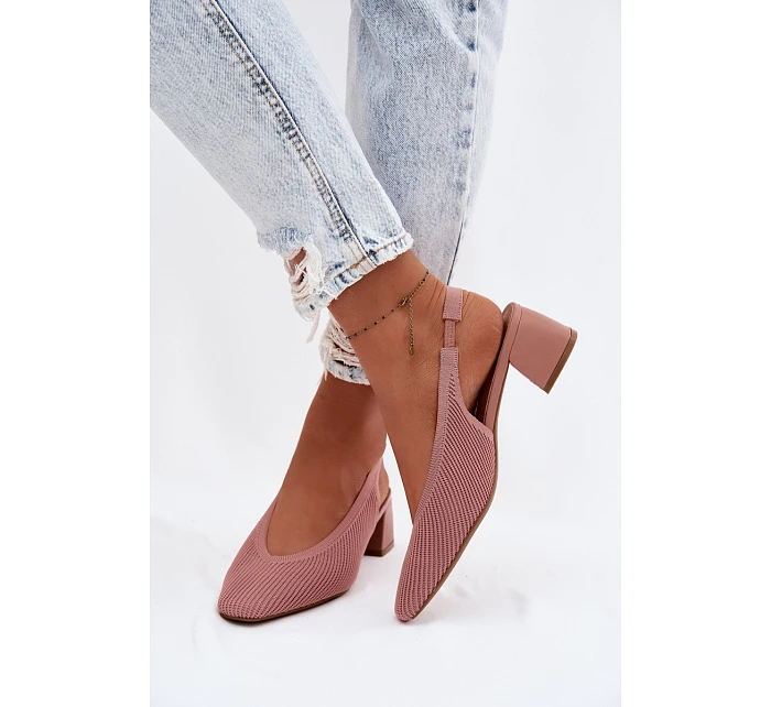 Materiálové dámské sandály na podpatku Růžové Marcelle