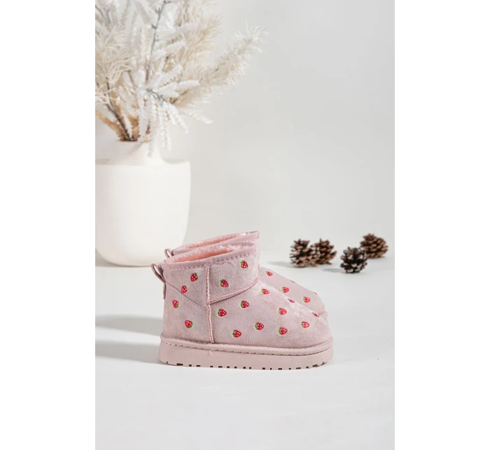 Detské snehové topánky s jahodami Gracina - ružové Detské snehové topánky s jahodami Gracina - ružové
