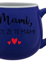 MAMI, ĎAKUJEM, ŽE ŤA MÁM! - modrý keramický hrnček 300 ml