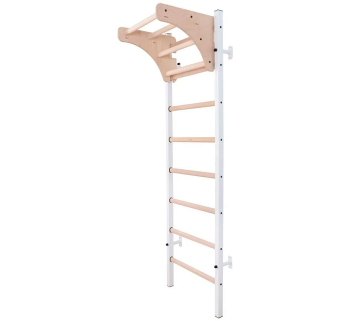 DREVENO-KOVOVÝ GYMNASTICKÝ REBRÍK NA 4 ÚCHOPY S DREVENOU TYČOU BENCHK 211W