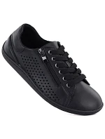 Dámské kožené barefoot ažurové černé boty Gino model 22068723 Dámské kožené barefoot ažurové černé boty Gino model 22068723