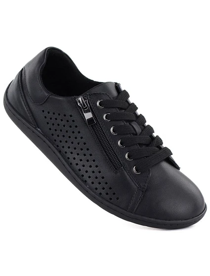 Dámské kožené barefoot ažurové černé boty Gino model 22068723 Dámské kožené barefoot ažurové černé boty Gino model 22068723