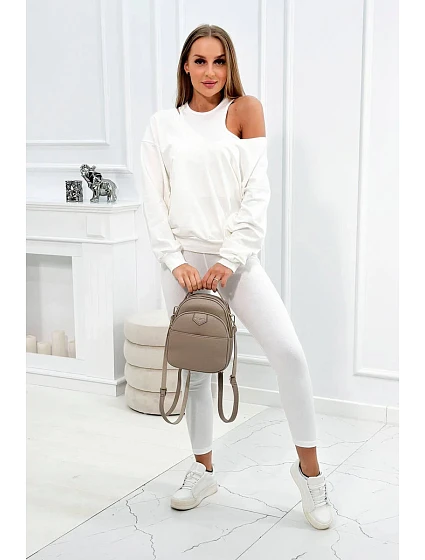 model 18754145 set halenka + top + legíny ecru - K-Fashion model 18754145 set halenka + top + legíny ecru - K-Fashion