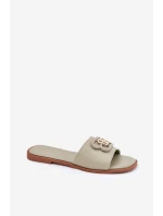 Ploché Dámské Pantofle S Ozdobným Detalem Zelené model 21699585 - Boto