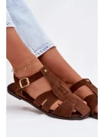 Dámské sandály Ploché Hnědé model 21960883 - Boto