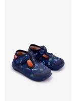 Detské elastické papuče na suchý zips - tmavomodré Ambette Detské elastické papuče na suchý zips - tmavomodré Ambette
