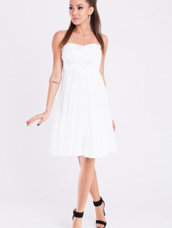 Dámske značkové šaty EVA & LOLA s rozšírenou sukňou biele - Biela / S - EVA & LOLA