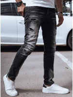 Pánske čierne džínsové nohavice FashionStreet UX4298